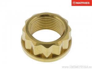 Écrou de réglage pour cadre, doré, M22 - BMW F 800 800 GT ABS / F 800 800 GT ABS ESA / F 800 800 R / F 800 800 R ABS / F 800 