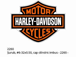 Șurub, #6-32x0.50, cap cilindric imbus - 2260 - Harley-Davidson