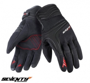 Ανδρικά γάντια neoprene/ύφασμα Urban καλοκαίρι Seventy μοντέλο SD-C18 μαύρο/κόκκιν