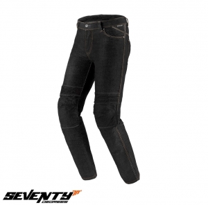 Ανδρικά τζιν μοτοσικλέτας μοντέλο Seventy SD-PJ6 Slim fit χρώμα: μαύρο (με ενσωμ�