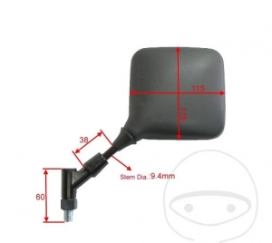 Αριστερό μαύρο καθρέφτη M10 χιλ. - Suzuki DR 250 S / DR 600 R Dakar / DR 600 RU Dakar / DR 600 S / DR 60