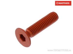 Βίδα καπάκι ενσωματωμένη εξάγωνη Pro Bolt M5 x 0.80 x 25 mm αλουμίνιο πορτοκαλί -