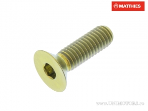 Βίδα καπάκι ενσωματωμένη εξάγωνη Pro Bolt M6 x 1.00 x 20 mm τιτάνιο χρυσό - JM