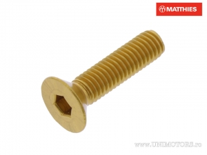 Βίδα καπάκι ενσωματωμένη με έξα Pro Bolt M5 x 0,80 x 25 mm αλουμινίου χρυσή - JM