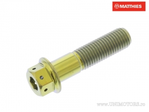 Βίδα καπάκι εξάγωνη διπλή Pro Bolt M10 x 1.25 x 40 mm τιτάνιο Racing χρυσό - JM