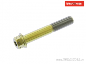 Βίδα καπάκι εξάγωνη διπλή Pro Bolt M10 x 1.25 x 60 mm τιτάνιο Racing χρυσό - JM