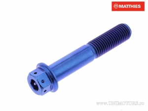 Βίδα καπάκι εξαγώνια διπλή Pro Bolt M10 x 1,25 x 55 mm τιτάνιο Racing μπλε - JM