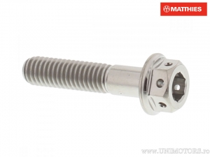 Βίδα καπάκι εξαγώνιο διπλή Pro Bolt M6 x 1.00 x 28 mm τιτάνιο Racing ασημί - JM