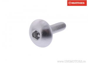 Βίδα καπάκι καμπάνας Pro Bolt M4 x 0,70 x 15 mm αργυρό αλουμίνιο - JM