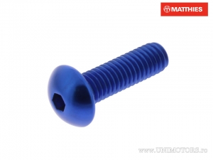 Βίδα καπάκι καμπάνας Pro Bolt M6 x 1.00 x 20 mm αλουμινίου μπλε - JM