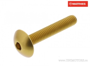 Βίδα καπάκι καμπάνας Pro Bolt M6 x 1.00 x 35 χιλιοστά χρυσό αλουμίνιο - JM