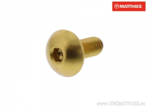 Βίδα καπάκι καμπυλωτή Pro Bolt M5 x 0.80 x 12 mm αλουμίνιο κίτρινο - JM