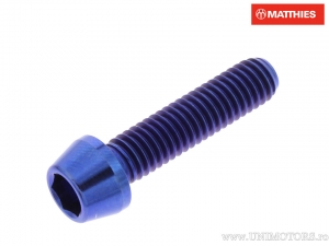 Βίδα καπάκι κυλινδρική κωνική Pro Bolt M6 x 1.00 x 25 mm τιτάνιο μπλε - JM