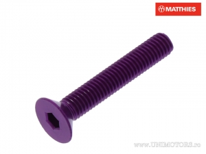 Βίδα καπάκι με εσωτερικό έξα Pro Bolt M5 x 0.80 x 30 mm αλουμινίου μωβ - JM