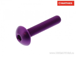 Βίδα καπάκι μπομπαρισμένη Pro Bolt M5 x 0,80 x 25 mm αλουμινίου μωβ - JM