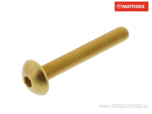 Βίδα καπάκι μπομπαρισμένη Pro Bolt M5 x 0.80 x 35 mm χρυσό αλουμίνιο - JM