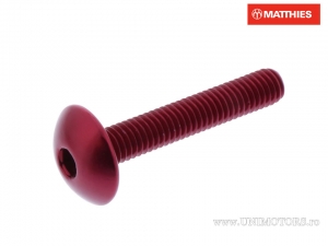 Βίδα καπάκι μπομπαρισμένη Pro Bolt M6 x 1.00 x 35 mm αλουμίνιο κόκκινο - JM