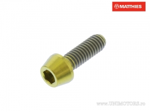 Βίδα καπάκι στρογγυλή κωνική Pro Bolt M4 x 0.70 x 12 mm τιτάνιο χρυσό - JM