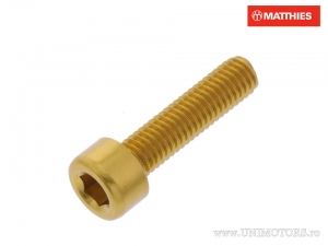 Βίδα καπάκι στρογγυλή Pro Bolt M5 x 0,80 x 20 χιλ. χρυσό αλουμίνιο - JM