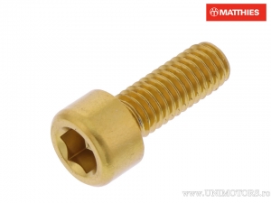 Βίδα καπάκι Pro Bolt M6 x 1.00 x 16 χιλ. χρυσό αλουμινίου - JM