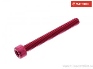 Βίδα καπάκι Pro Bolt M6 x 1.00 x 50 χιλ. αλουμίνιο κόκκινο - JM