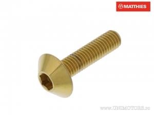 Βίδα με καπάκι Pro Bolt M5 x 0.80 x 20 mm από ανοξείδωτο ατσάλι A4 χρυσό - JM