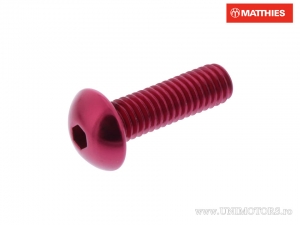 Βίδα με καπάκι Pro Bolt M6 x 1.00 x 20 χιλιοστά αλουμινίου κόκκινη - JM