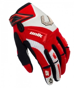 Γάντια μοτοσικλέτας cross-enduro unisex Unik Racing μοντέλο X-12 χρώμα: κόκκινο - Κόκκ�