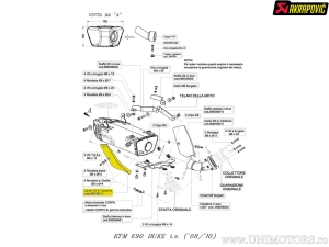 Δεξιά θερμική προστασία εξατμίσεων - KTM DUKE 690 R ('10-'11) / DUKE 690 ('08-'10) - Akrapovič