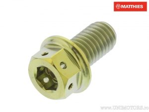 Διπλή βίδα καπάκι εξαγώνου Pro Bolt M8 x 1.25 x 15 χιλ. τιτάνιο Racing χρυσό - JM