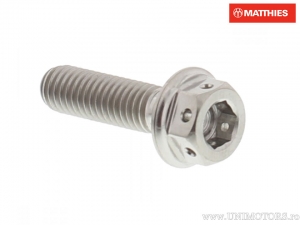 Διπλός βίδα κεφαλής εξαγώνου Pro Bolt M6 x 1,00 x 22 χιλιοστά τιτάνιο ασημί αγώ�