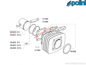 Εμβολο (διάμετρος 47mm) - 204.0070 - Fantic Motor Issimo 50 - Polini