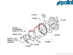 Εμβόλιο 2Χ (διάμετρος 47,6mm / μέτρο C) - 204.0931/C - Aprilia Area 51 / Gilera DNA 50 / Fly 50 2T / Yamah
