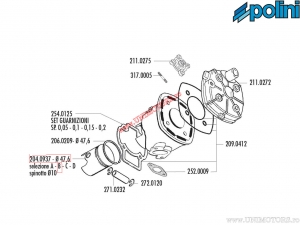 Εμβόλιο 2T (διάμετρος 47,6mm / μέγεθος B) - 204.0937/B - Aprilia Area 51 / Italjet Dragster 50 LC / Yamah