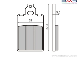 Εμπρός οργανικά τακάκια φρένων - Aprilia / Beta / Derbi / Gilera / Honda / Malaguti / MBK / Piaggio /