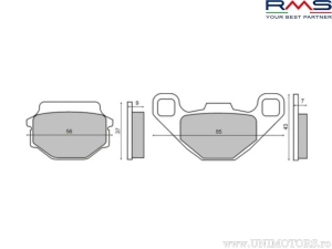Εμπρός οργανικά τακάκια φρένων - Malaguti F10 AC 50 ('92-'93) / Peugeot Squab 50 ('95) / SV 50 T - (R