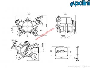 Εμπρόσθια δαγκάνα φρένου - MBK Mach G 50 AIR 2T E2 ('02-'12 / Plus 214.0134) / Piaggio Zip SP1 50 H2O 2T (