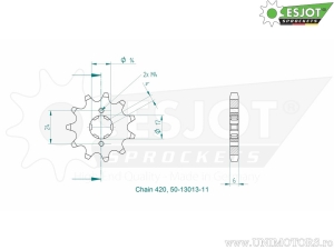 Εμπρόσθιος πίνακας Esjot - 11 δόντια (βήμα 420) - Sachs MadAss 50 ('04-'10) / Αυτόματος ('05