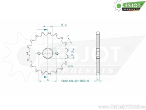 Εμπρόσθιος πίνακας Esjot - 19 δόντια (βήμα 420) - E-Ton RXL 50 Viper ('03-'07) - JM