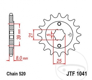 Εμπρόσθιος πίνακας JTF1041.15 (βήμα 520) - Kymco Mxer 150 ('03-'07) / Kymco MXU 150 ('07-'17) - JM