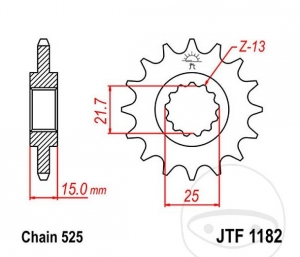 Εμπρόσθιος πίνακας JTF1182.13 (βήμα 525) - Triumph Daytona 600 ('03-'04) / 650 ('05) / Speed Four 600 ('02-