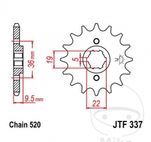 Εμπρόσθιος πίνακας JTF337.13 (βήμα 520) - Honda CR 250 R ('81-'85) / CR 450 R ('81) / CR 480 R ('82-'83) / 