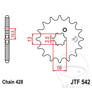 Εμπρόσθιος πίνακας JTF542.10 (βήμα 428) - Yamaha DT 80 MXS ('83-'85) - JM