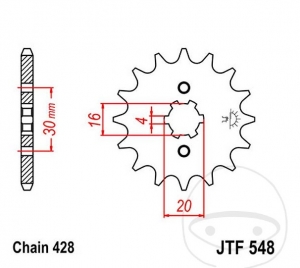 Εμπρόσθιος πίνακας JTF548.13 (βήμα 428) - Yamaha XT 125 R ('07-'12) / X ('08-'12) / YBR 125 ED ('07-'16) / 