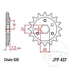 Εμπρόσθιος πίνακας JTF563.16 (βήμα 420) - Kawasaki KX 60 B / KX 65 A / C / KX 80 B / D / E / G / L / R / T 