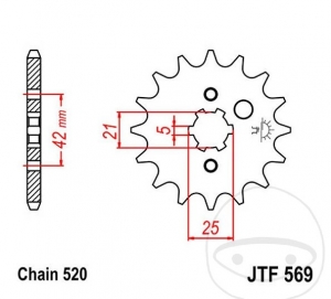Εμπρόσθιος πίνακας JTF569.11 (βήμα 520) - Yamaha DT 400 MX / RD 350 LC / LCF / LCFH / LCFN / LCH / SR 250 /