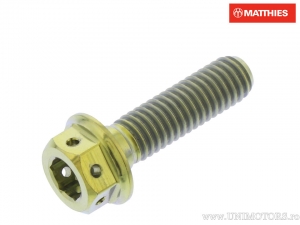 Εξάγωνο βίδα με διπλή κεφαλή Pro Bolt M6 x 1.00 x 22 mm τιτάνιο αγώνας χρυσό - JM