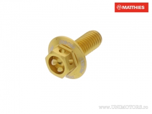 Καπάκι βίδας εξάγωνο Pro Bolt M5 x 0.80 x 12 mm αλουμινίου Racing χρυσαφί - JM