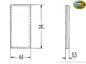 Καταδιοπτικό (μάτι γάτας) ορθογώνιο 94 x 44 x 6,5 χιλιοστά κόκκινο - Hella