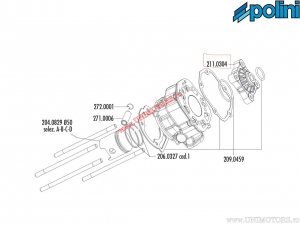 Κεφαλή κυλίνδρου (διάμετρος 50mm) - 211.0304 - Aprilia RS 50 ('06-> / Derbi D50B) / Gilera RCR 50, SMT (